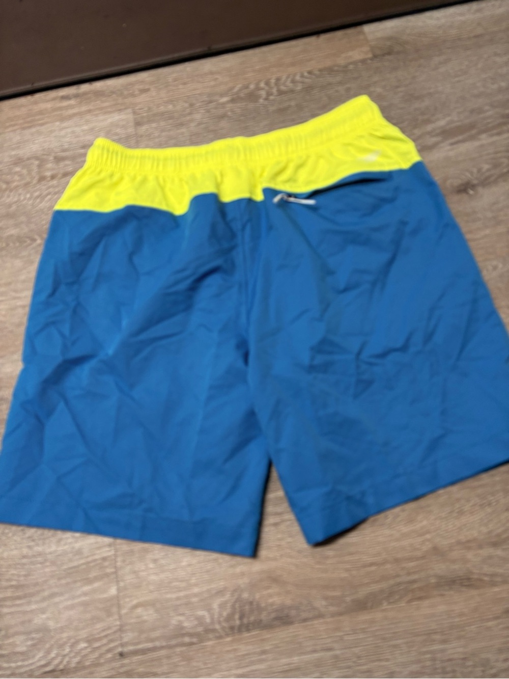 Speedo Blue Shorts with Neon Yellow Waistband